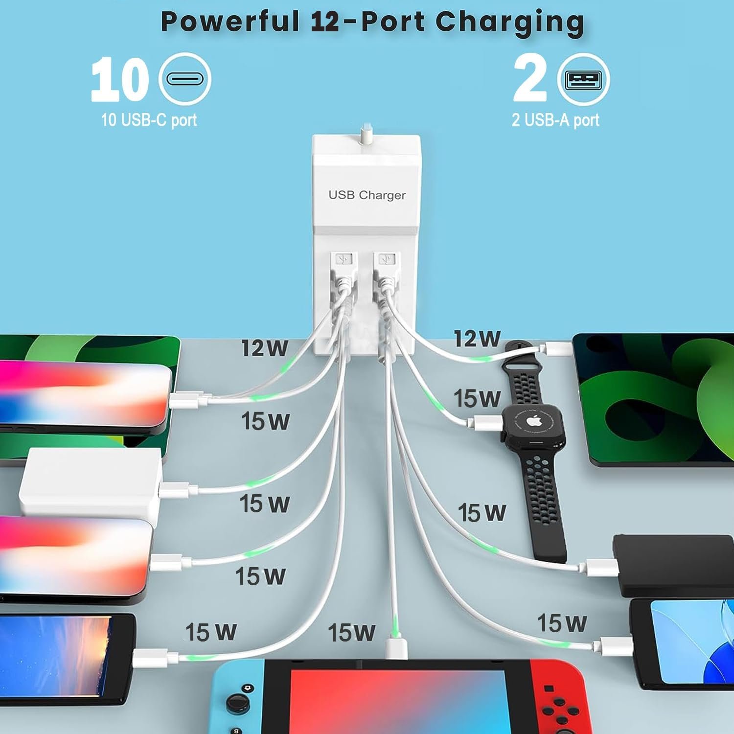 multi port fast charging station (usb charging hub)