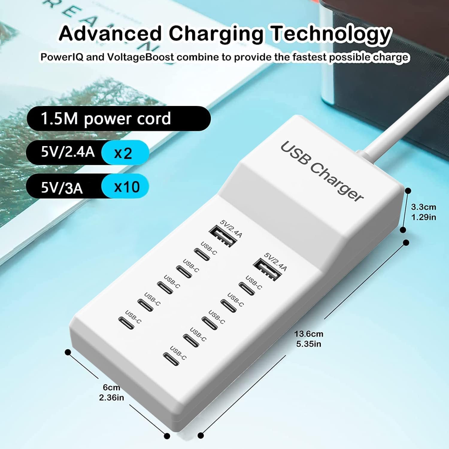multi port fast charging station (usb charging hub)